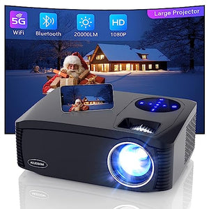 AILESSOM Native 1080P 5G WiFi Bluetooth Projector, 20000LM 450" Display, 4K Movie Support