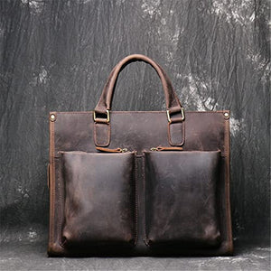 NMBBN Retro Men's Handbag Messenger Bag Business Briefcase Computer Bag Horizontal Bag (Color : B, Size : 38 * 8 * 30cm)