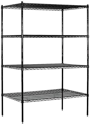 Salsbury Industries Stationary Wire Shelving Unit, 48-Inch Wide by 74-Inch High by 24-Inch Deep, Black