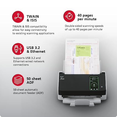 RICOH fi-8040 Desktop Document Scanner with Auto Feeder and DirectScan Capability