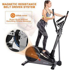 SNODE Programmed Magnetic Elliptical Machines for Home Use with Free APP - Eliptical Trainer Home Workout Equipment with 32 Level Resistance,Pulse Tension, Intelligent Workout App, LCD Display