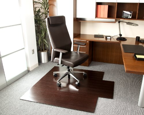 Anji Mountain AMB24025W Real Bamboo Wood Chair Mat, 55 x 57, Dark Cherry