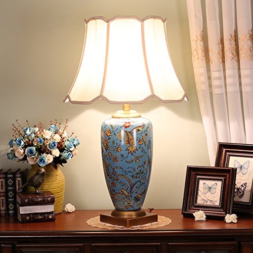 505 HZB American Ceramic Copper Desk Lamp, Living Room, Villa Hotel, Table Lamp, Fashionable Bedroom, Bedside Lamp. (Size : S4572cm)