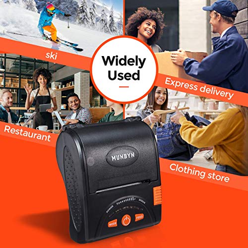 MUNBYN 3.1" Kitchen Printer, 80mm Thermal POS Receipt Printer with Sound Beeping Alarm and Auto Cutter, P067 USB RS232 Serial LAN Port,with Receitp Printer Bluetooth for Android Phone