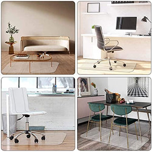 KUAIE Transparent Office Chair Mat for Carpet - Waterproof Scratch Resistant PVC Plastic Mat, 42 Sizes
