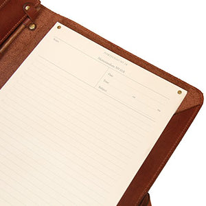 Leather Business Double Portfolio Notebook Writing Notepads Brown USA Made No.36