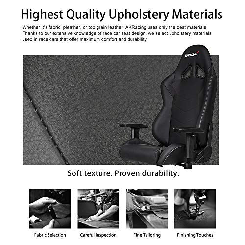 AKRacing Core Series SX Gaming Chair with High Backrest, Recliner, Swivel, Tilt, Rocker and Seat Height Adjustment Mechanisms with 5/10 Warranty - Black