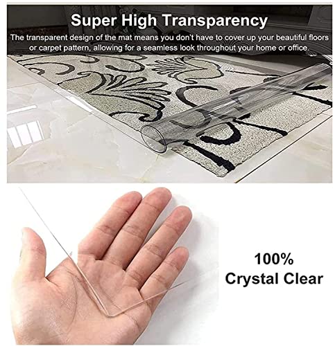 ZHOUHONG Clear Heavy Duty Hard-Floor Chair Mat for Low Pile Carpet - Floor Protection Mat