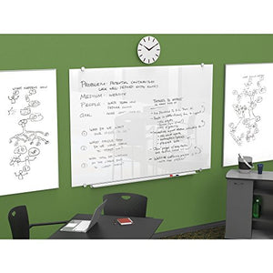 Best-Rite 48 x 96 x 1/8 Inches, Visionary Magnetic Glass Whiteboard, Frameless, Glossy White, 83846