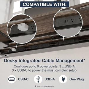 Desky Electric Dual Motor Sit Stand Desk - 59x29.5 Adjustable Height with 4 Presets