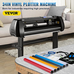 VEVOR 34inch Vinyl Cutter Plotter with Stand, SignMaster Software, Vinyl Tape Tools