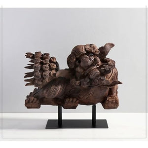 BinOxy Chinese Resin Left Lion Sculpture Decor