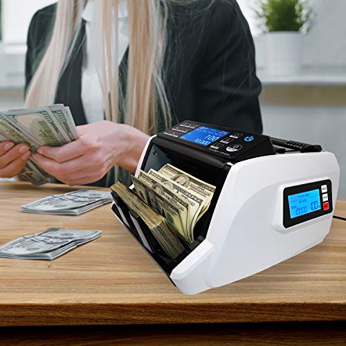 Nadex V5400 Mixed Denomination Money Counter and Counterfeit Detector- 4 Levels of Detection - UV/MG/IR/Image | 60 Currency, Serial No. Detection | Counts 1000 Bills/m