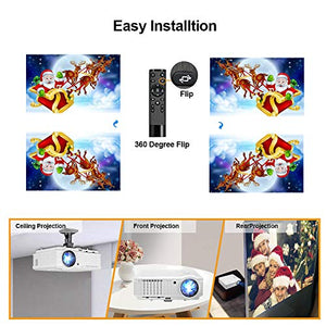 CAIWEI HD WiFi LCD Projector with Bluetooth Android Support 1080P 200" Display 4600lm Home Theater System Wireless Mirroing Smartphone Projector, HDMI USB RCA Audio VGA Built-in Speakers