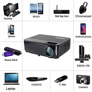 Gzunelic 6500 lumens Native 1080p LED Video Projector Built in HI-FI Stereo Sound Box Full HD Home Theater Proyector with 2 HDMI 2 USB VGA AV Multiple interfaces