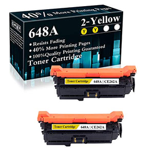 2 Yellow 648A | CE262A Compatible Toner Cartridge Replacement for HP Color Laserjet Enterprise CP4025n CP4025dn CP4525n CP4525xh CM4540 MFP CM4540f MFP CM4540fskm MFP Printer,Sold by TopInk