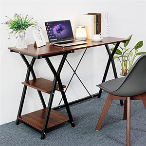 Laptop Desk 47.2" Simple Portable Office Desks PC Desk with Storage Shelves Home Office Laptop Desk Multifunctional Writing Table, Easy to Install Home Office desks