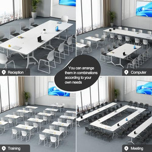 JNMDLAKO Folding Conference Table 6FT Mobile Meeting Table with Silent Wheels