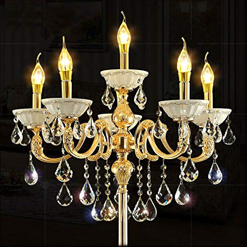 Zinc Alloy Heavy Base Crystal Floor Lamp Ground Lamp Light Chandelier