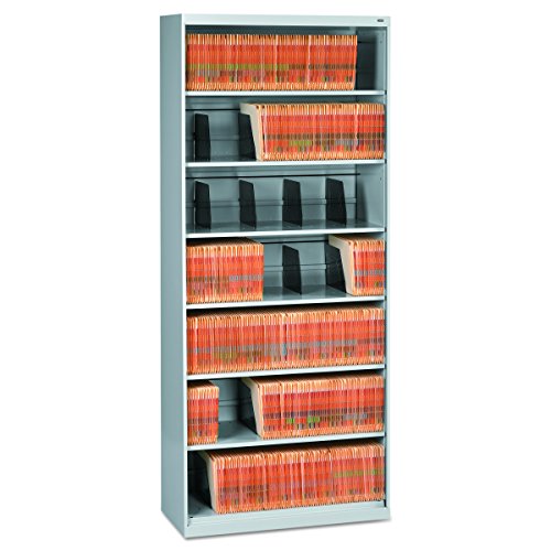Tennsco FS370LGY Open Fixed Shelf Lateral File, 36w x 16 1/2d x 87h, Light Gray