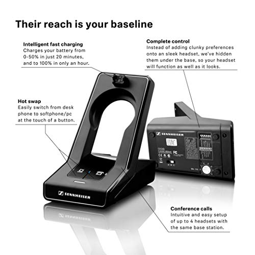 Sennheiser SD Pro 1 ML (506010) - Single-Sided, Multi Connectivity Wireless DECT Headset for Desk Phone & Certified for Skype for Business, Ultra Noise-Cancelling Microphone (Black)