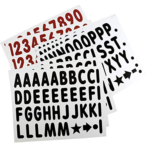 SmartSign 42(h) x 29(w) x 24(d) inch Standard A-Frame Sidewalk Sign and Letter Kit, Heavy Duty Plastic, Red, Black and White, Set of 1