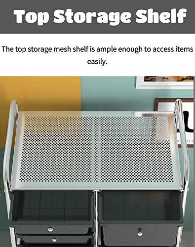 WAHHWF 15 Drawers Rolling Storage Cart with Wheels, Multipurpose Organizer - Plastic Drawer Cart