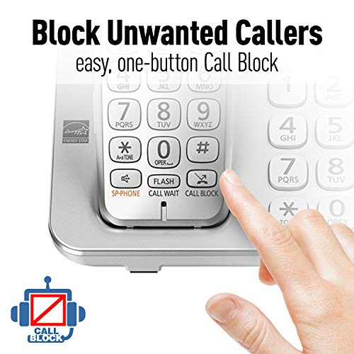 Panasonic Link2Cell Bluetooth Cordless Phone System - 5 Handsets - KX-TGE475S Silver