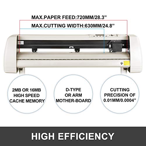 VEVOR Vinyl Cutter 34 Inch Vinyl Cutter Machine with 20 Blades Maximum Paper Feed 870mm Vinyl Plotter Cutter Machine with Sturdy Floor Stand Adjustable Force and Speed for Sign Making (Khaki) PC ONLY