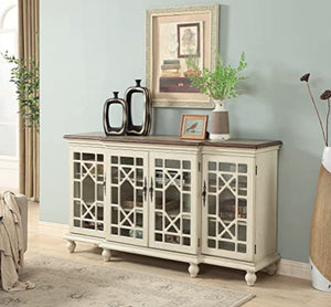 Coast to Coast Imports Mills Textured Ivory Four Door Credenza