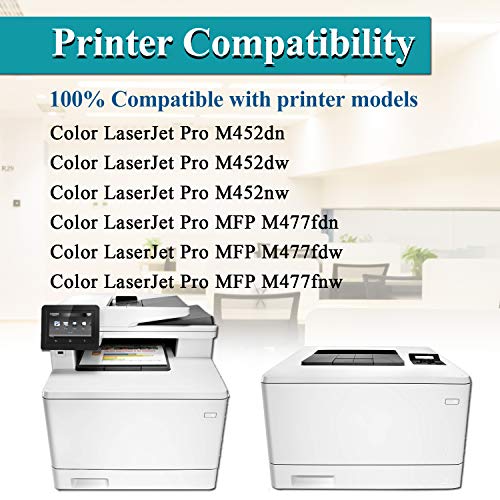 12 Pack(3BK/3C/3Y/3M) 410A | CF410A CF411A CF412A CF413A Toner Cartridge Replacement for HP Color Pro MFP M477fdn M477fdw M477fnw Pro M452dn M452dw M452nw Printer Toner - by VaserInk