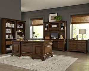 Coaster Home Furnishings Executive Desk with File Cabinets - Burnished Oak 881281