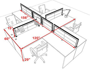 UTM Furniture Modern Aluminum Office Workstation Desk Set, OT-SUL-FPS30