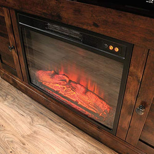 Sauder 422993 Harbor View Media Fireplace Entertainment Center, Accommodates up to a 60" TV Weighing 70 lbs Less, Curado Cherry Finish