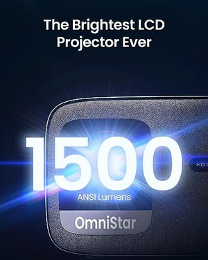 CASIRIS OmniStar L80 4K WiFi Bluetooth Projector, 1500 ANSI Lumen Native 1080P Video, Auto Focus/Keystone, 2x15W Speakers, 200" Display - iOS/Android/HDMI/USB/TV Stick