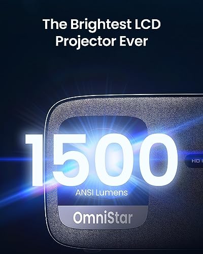CASIRIS OmniStar L80 4K WiFi Bluetooth Projector, 1500 ANSI Lumen Native 1080P Video, Auto Focus/Keystone, 2x15W Speakers, 200" Display - iOS/Android/HDMI/USB/TV Stick