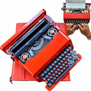 Quepiem Portable Manual Typewriter with Double Ribbon - Retro Machine Typewriter