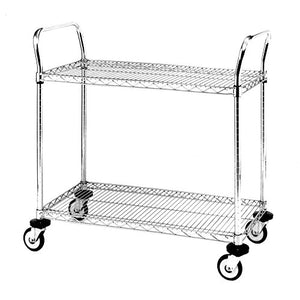 METRO Stainless Steel Wire Utility Cart, 2 Shelves, 375 lbs Capacity
