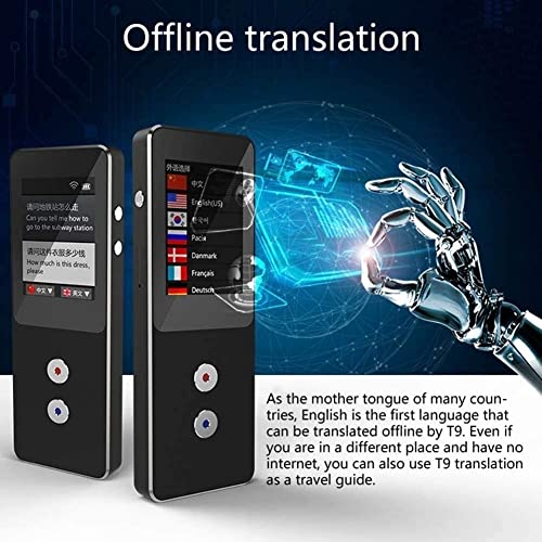 Language Translator Device Portable Instant Translator Device Support WiFi/Hotspot/Offline Two-Way Real Time Online 138 Languages Smart Translator (Black)