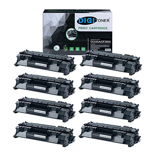 DIGITONER Compatible HP CE505A CF280A Toner Cartridge - CE505A CF280A High Yield Toner Cartridge Replacement for HP Laser Printer - Black [8 Pack]