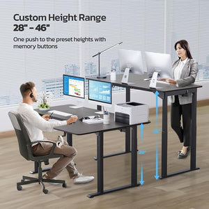 Dripex Electric Standing Desk, Adjustable Height, L-Shaped, 63"/71", Dual Motor, Super Stable