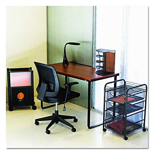 Safco Products 1943CYBL Simple Design Table Desk with Sled Base, Cherry/Black