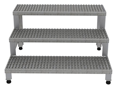 Vestil Stainless Steel Adjustable Step Mate Stand 3 Step - 500 Lb. Capacity