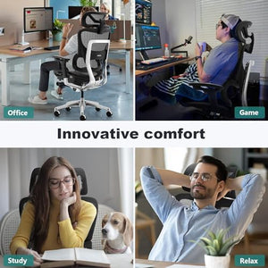 Loniko 743-Plus Big & Tall Ergonomic Office Chair with Lumbar Support, Headrest, and Footrest