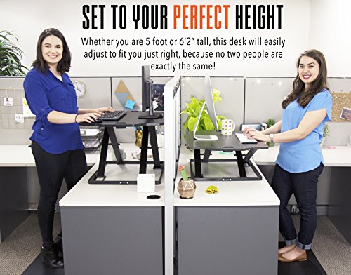 X-Elite Pro Glide Standing Desk - Instantly Convert Any Surface to a Stand up Desk! Large Sit to Stand Desk Converter! Strong & Sturdy! (31 x 21)