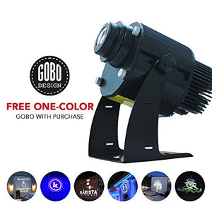 Instagobo 40W LED Custom Image Gobo Logo Projector Light with Remote Control&Gyrating Function& Manual Zoom&Focus Customized Gobos for Outdoor Use Company Hotel Restaurant Advertising Signs,Black