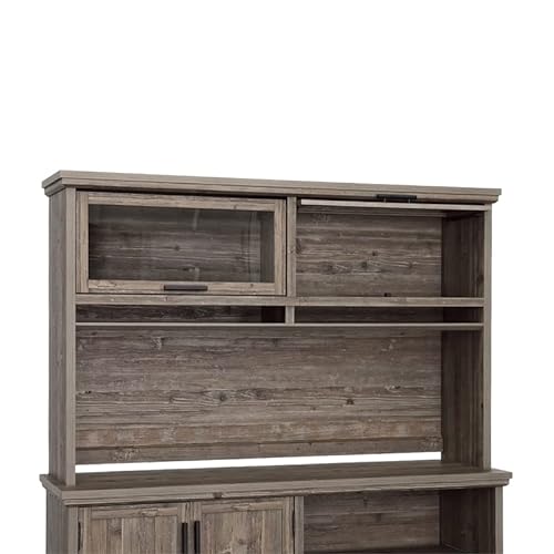 Sauder Aspen Post Hutch in Pebble Pine/Brown