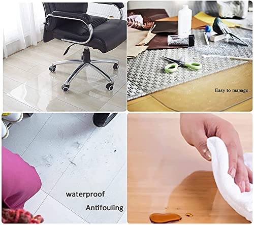ZHOUHONG Hard-Floor Chair Mat for Hardwood Floor - Clear Vinyl Non Slip Protector
