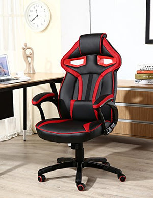 BTEXPERT Ergonomic High Back PU Leather Office Chair Gaming Chair, Reclining Leaning Napping Headrest Lumbar Pillow Support