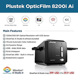 Plustek OpticFilm 8200i Ai Film & Slide Scanner Converter + 35mm Negative Film Stripe Kit x 4